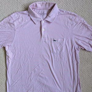 Vineyard Vines Small pink and white striped polo